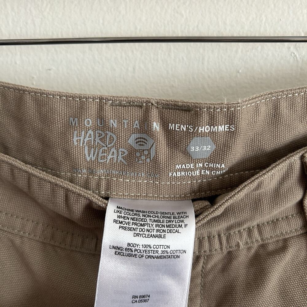 Men’s Mountain Hardwear Cotton Canvas Utility Pants Tan Beige Size 32x30 Work - Picture 3 of 10